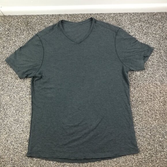 Lululemon Shirt 5 Year Basic V Neck Gray Mens Medium - Picture 1 of 7